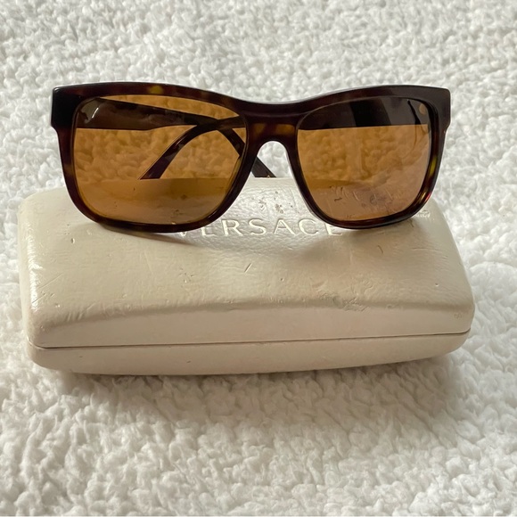 Versace VE 4179 Sunglasses Dark Havana Crystal Brown Color 108/51 Authentic - Picture 13 of 13